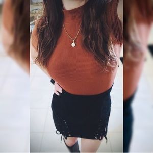 Burnt Orange Knit Blouse